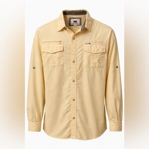 Dakota Grizzly Yellow Utility Button Up Shirt XXL Outdoor Workwear